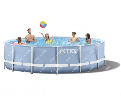 26726 Каркасный бассейн круглый INTEX Prism Frame Pool 457х122+фильтр-насос картр. 3785 л/ч