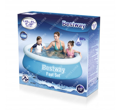 57392 Bestway Бассейн надувной Fast Set, 183 x 51 см